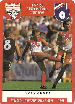 1991 Scanlens Stimorol #137 Barry Mitchell Front